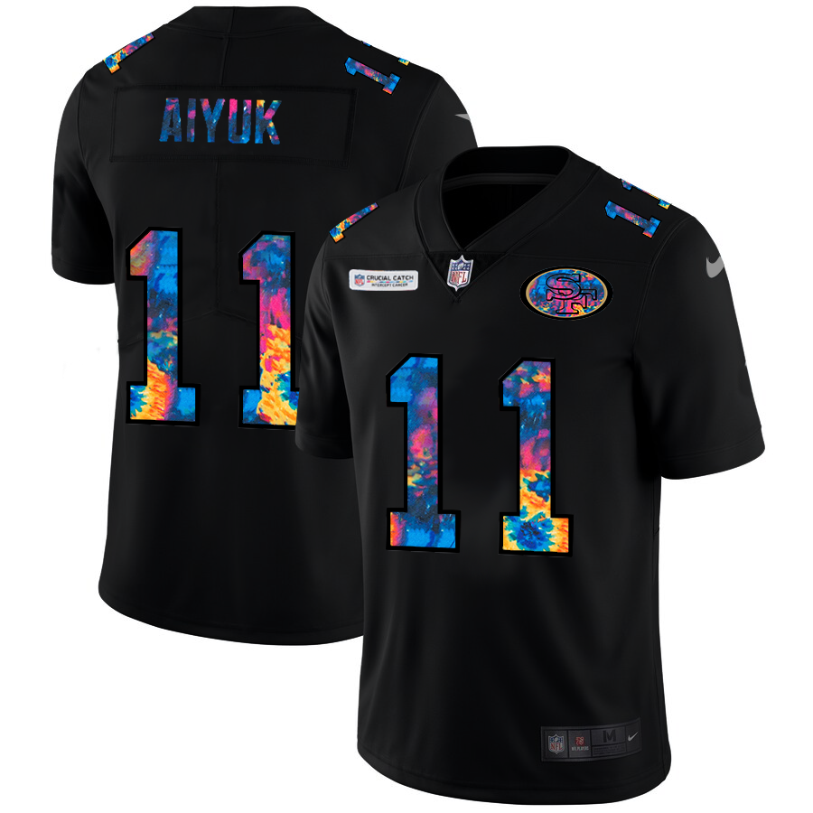 NFL San Francisco 49ers #11 Brandon Aiyuk Men Nike MultiColor Black 2020  Crucial Catch Vapor Untouchable Limited Jersey->san francisco 49ers->NFL Jersey